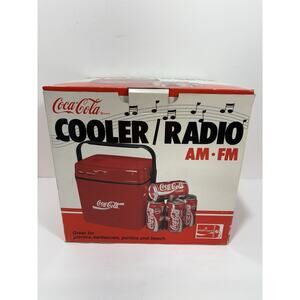 Vintage Coca Cola AM FM Cooler Novelty Radio‎ 4 Cans Battery Operated NEW